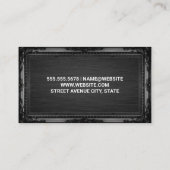 Carte De Visite Monogramme | Cadre noir antique (Dos)