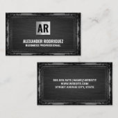 Carte De Visite Monogramme | Cadre noir antique (Devant / Derrière)