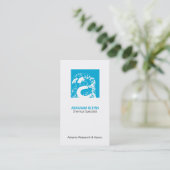 Carte De Visite Monogramme Carré couleur (bleu) (Debout devant)