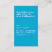 Carte De Visite Monogramme Carré couleur (bleu) (Dos)