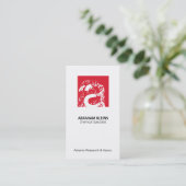 Carte De Visite Monogramme Carré couleur (rouge) (Debout devant)