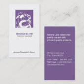 Carte De Visite Monogramme Carré couleur (violet) (Devant / Derrière)