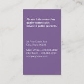 Carte De Visite Monogramme Carré couleur (violet) (Dos)