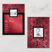 CARTE DE VISITE MONOGRAMME CARRÉ DE DOMMASQUES NOIR ET ROUGE (Devant / Derrière)