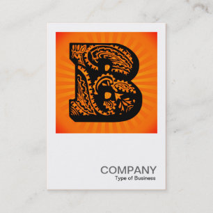 Carte De Visite Monogramme carré - Paisley Sunburst - B