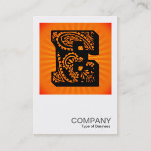 Carte De Visite Monogramme carré - Paisley Sunburst - E