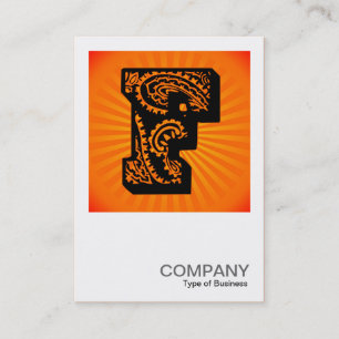 Carte De Visite Monogramme carré - Paisley Sunburst - F