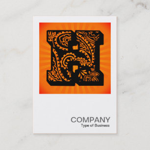 Carte De Visite Monogramme carré - Paisley Sunburst - H