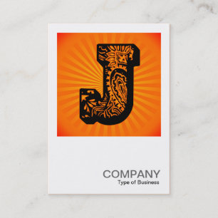 Carte De Visite Monogramme carré - Paisley Sunburst - J