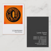 Carte De Visite Monogramme carré - Paisley Sunburst - O (Devant / Derrière)