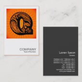 Carte De Visite Monogramme carré - Paisley Sunburst - Q (Devant / Derrière)