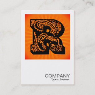 Carte De Visite Monogramme carré - Paisley Sunburst - R