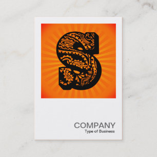 Carte De Visite Monogramme carré - Paisley Sunburst - S