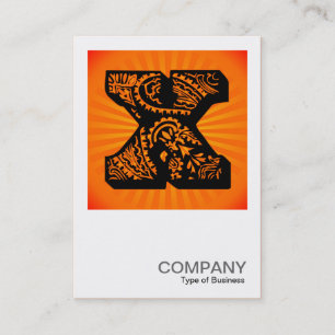 Carte De Visite Monogramme carré - Paisley Sunburst - X