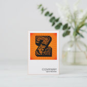 Carte De Visite Monogramme carré - Paisley Sunburst - Z (Debout devant)