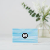 Carte De Visite Monogramme central - Courbe bleue (Debout devant)