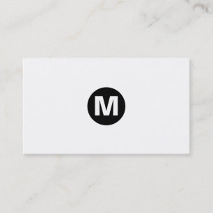 Carte De Visite Monogramme central de tache - noir sur le blanc