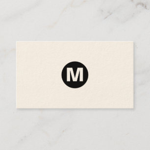 Carte De Visite Monogramme central - Noir sur blanc (crème)