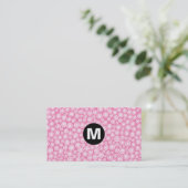 Carte De Visite Monogramme central - Spots - Rose (Debout devant)