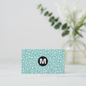Carte De Visite Monogramme central - Spots - Turquoise (Debout devant)