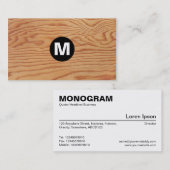 Carte De Visite Monogramme central - Texture du bois (Devant / Derrière)