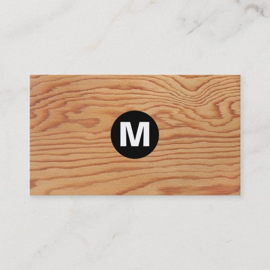 Carte De Visite Monogramme central - Texture du bois (Devant)