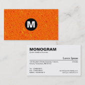Carte De Visite Monogramme central - Texture orange (Devant / Derrière)
