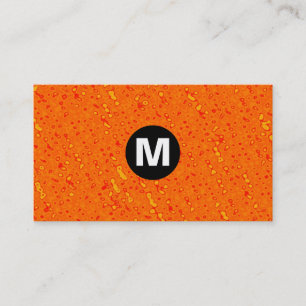 Carte De Visite Monogramme central - Texture orange