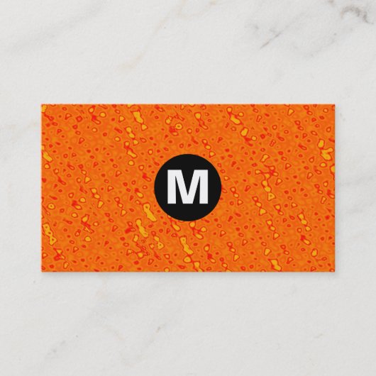Carte De Visite Monogramme central - Texture orange (Devant)