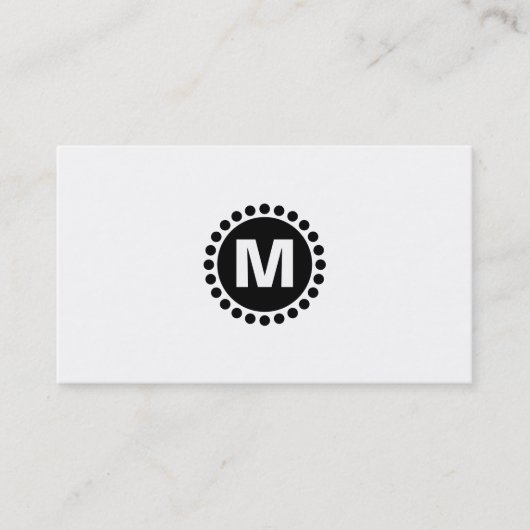 Carte De Visite Monogramme central v2 - Noir sur blanc (Devant)