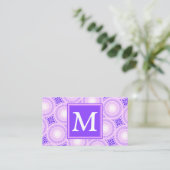 Carte De Visite Monogramme cercles violets motif (Debout devant)