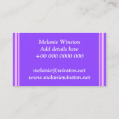 Carte De Visite Monogramme cercles violets motif (Dos)