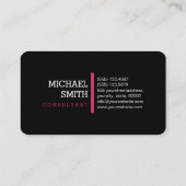 Carte De Visite Monogramme Cerise Professionnelle Ligne horizontal (Dos)