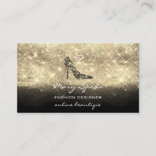 Carte De Visite Monogramme Chaussures Parties scintillant or talon
