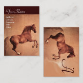 Carte De Visite MONogramme CHEVAL ROUGE (Devant / Derrière)