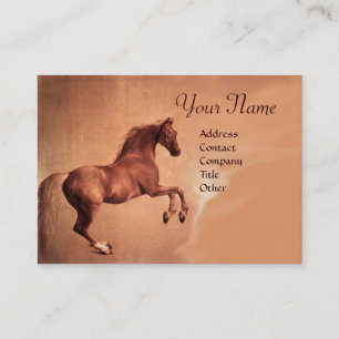 Carte De Visite MONogramme CHEVAL ROUGE