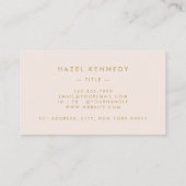 Carte De Visite Monogramme | Chic Blush Rose Or Simple Élégant (Dos)