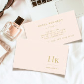 Carte De Visite Monogramme | Chic Blush Rose Or Simple Élégant