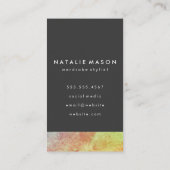 Carte De Visite Monogramme Chic Coloured Texture et gris (Dos)