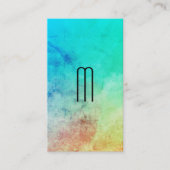 Carte De Visite Monogramme Chic Coloured Texture et gris (Devant)