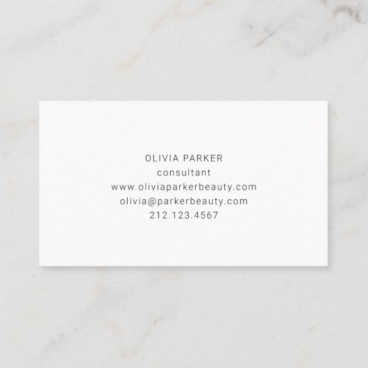 Carte De Visite Monogramme chic et minimal| Noir et blanc (Dos)