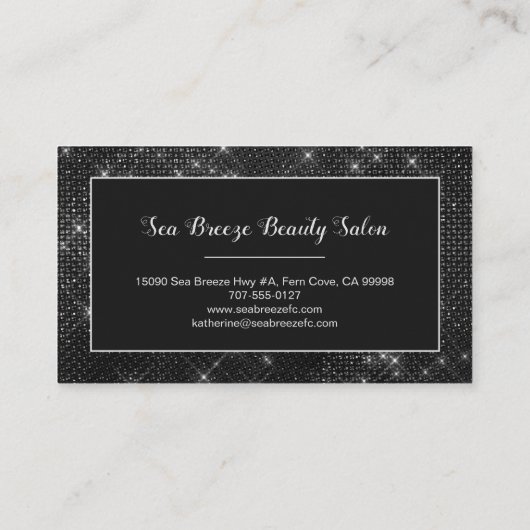 Carte De Visite Monogramme Chic Glam Sparkle Glam Chic (Dos)