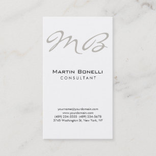 Carte de visite Monogramme Chic Vertical