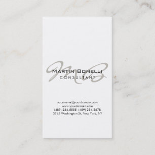 Carte de visite Monogramme Chic Vertical