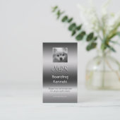 Carte De Visite Monogramme, chiot mignon de Pomeranian, (Debout devant)