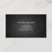 Carte De Visite Monogramme Chrome bannière métallique | Texture fo (Dos)