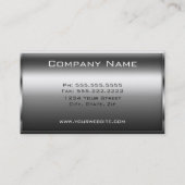 Carte De Visite Monogramme Chrome Élégant (Dos)