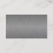 Carte De Visite Monogramme Chrome en acier noir exécutif (Dos)