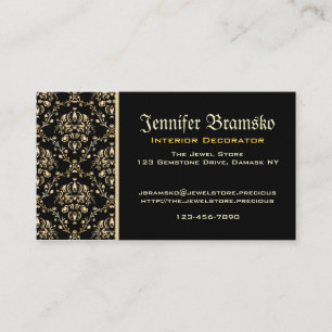 Carte De Visite Monogramme Classé Or Élégant Damas Médiéval N