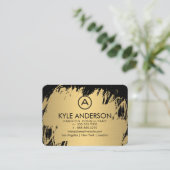 Carte De Visite Monogramme Classic Gold Lux brossé (Debout devant)